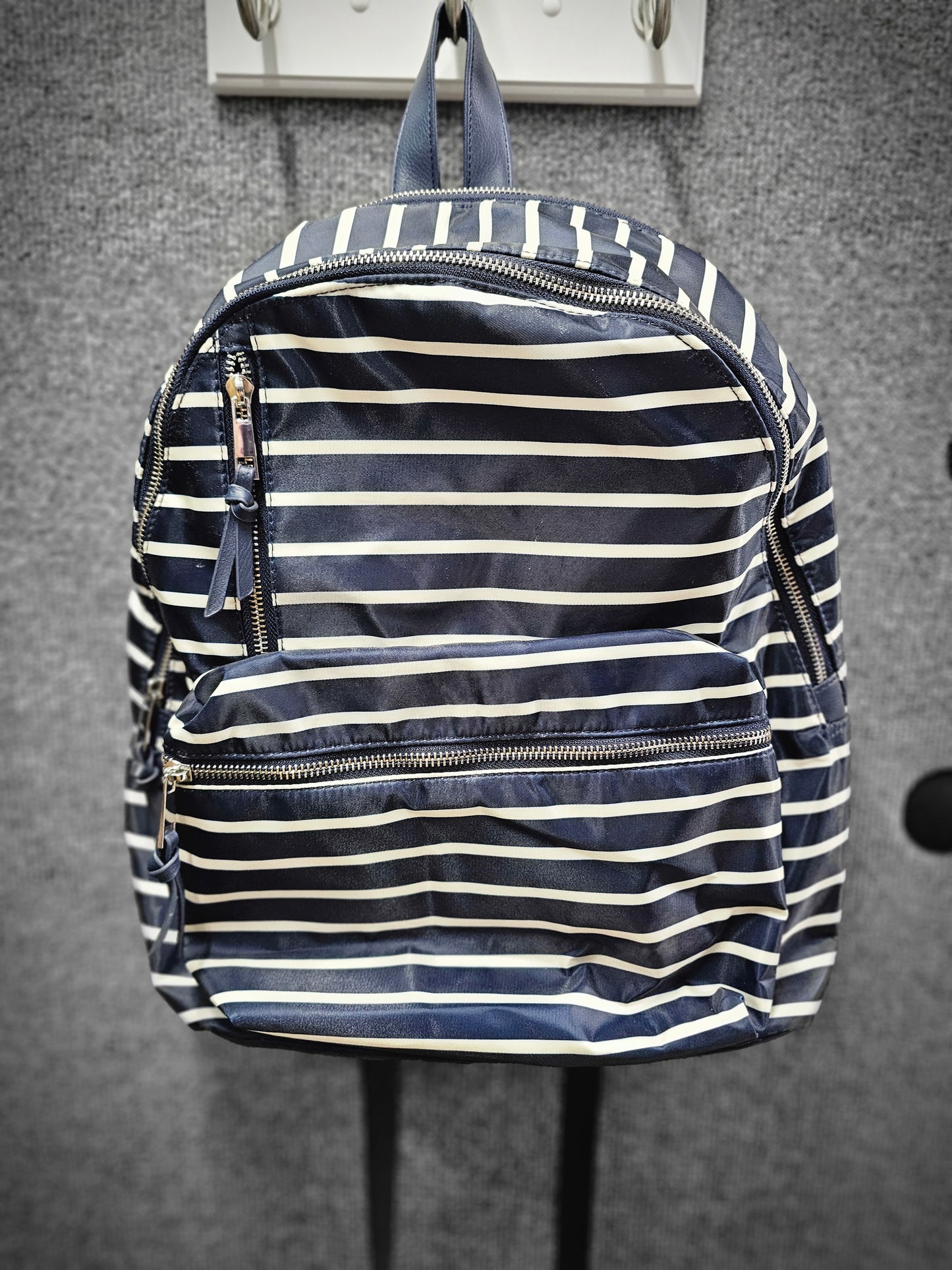 Navy Striped Backpack