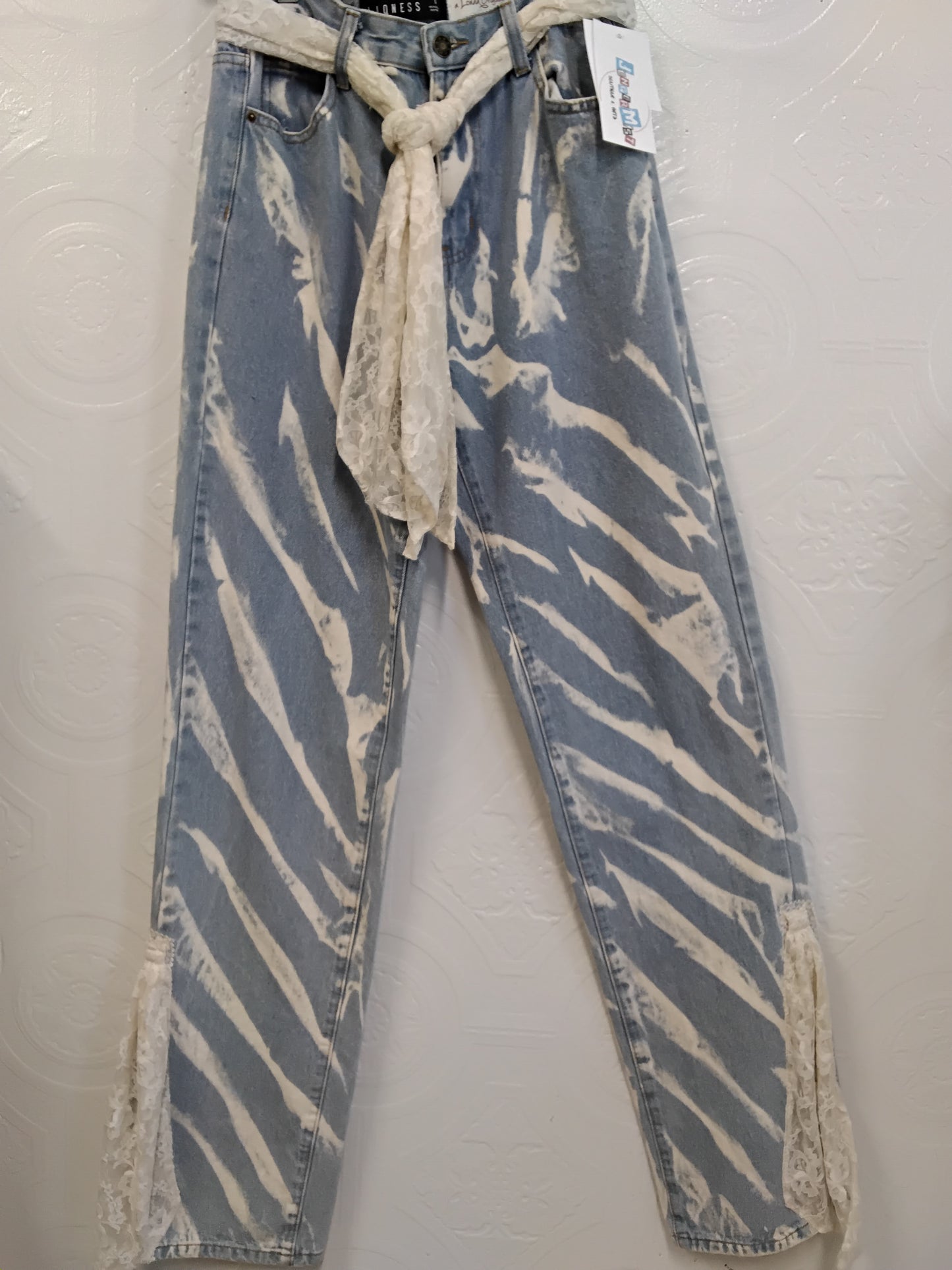 Blue Denim Lace Pants