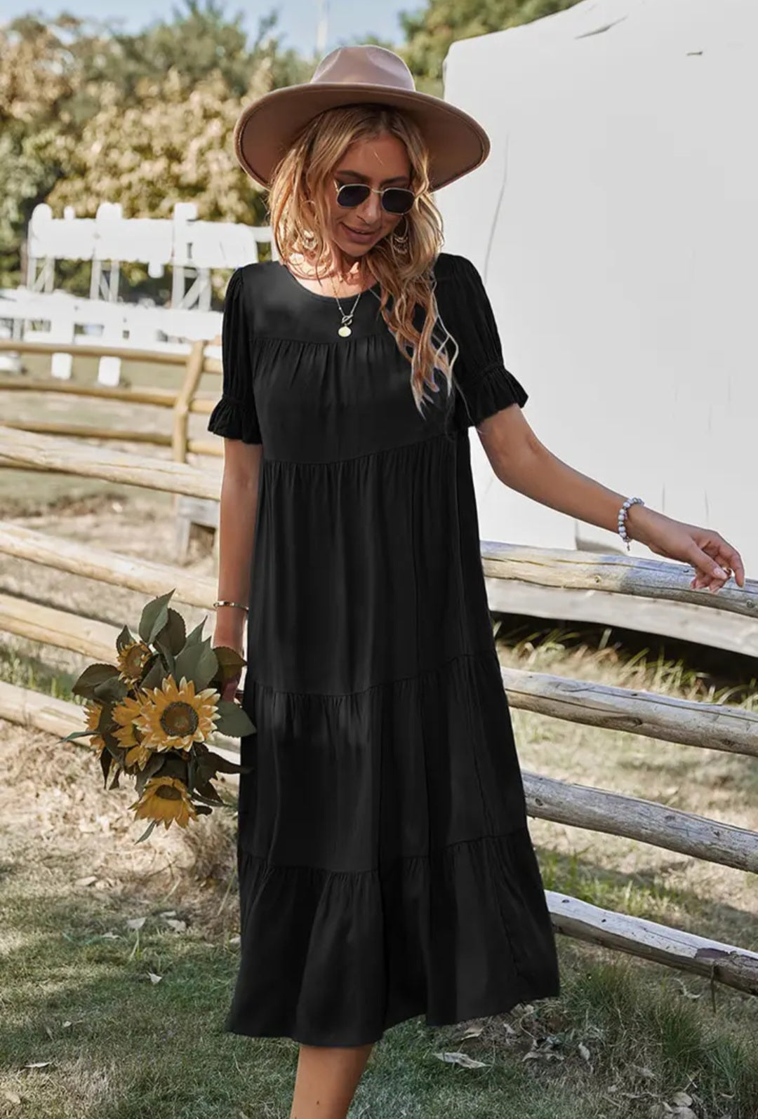 Black Pleated Dress