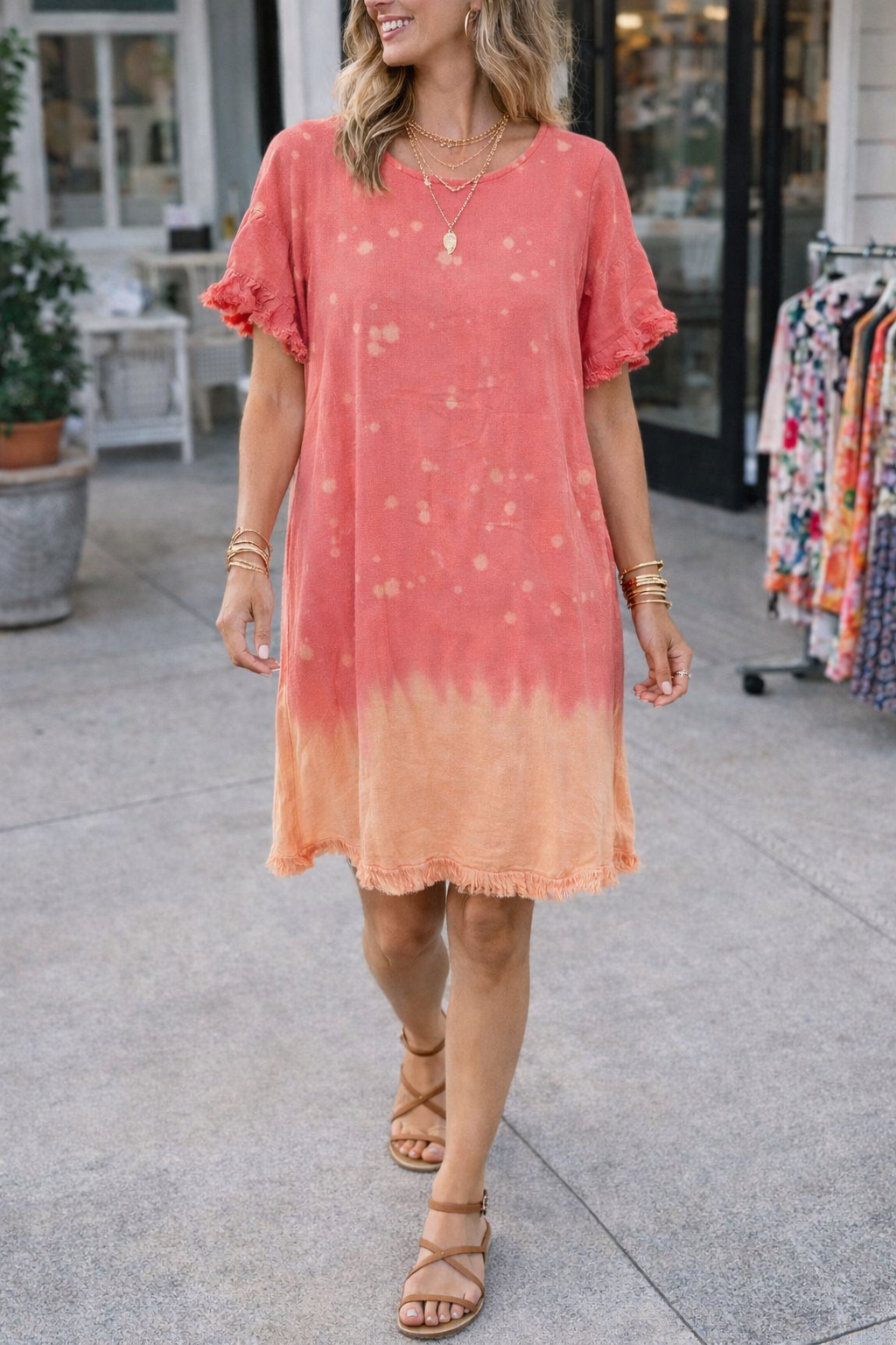 UMGEE Coral Tie-dye Dress