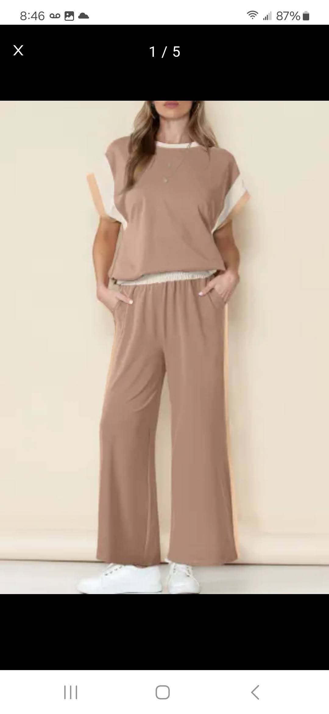 Tan/Cream 2pc Set