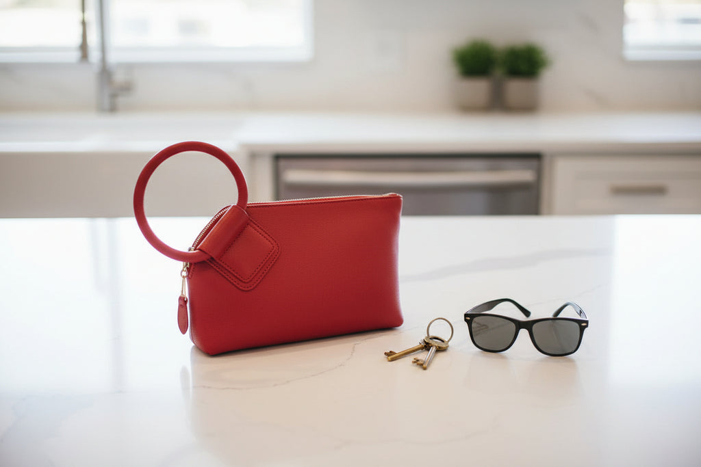 Hobo Look Vegan Leather Wristlet Purse