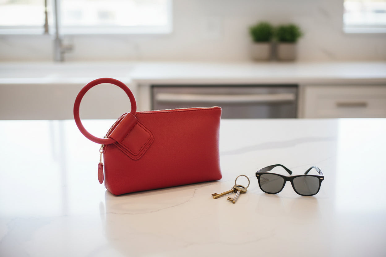 Hobo Look Vegan Leather Wristlet Purse