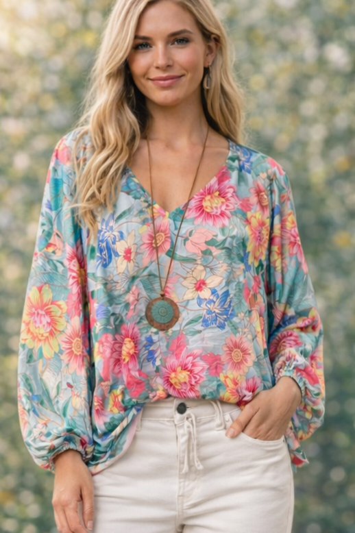 UMGEE Mint Floral Blouse