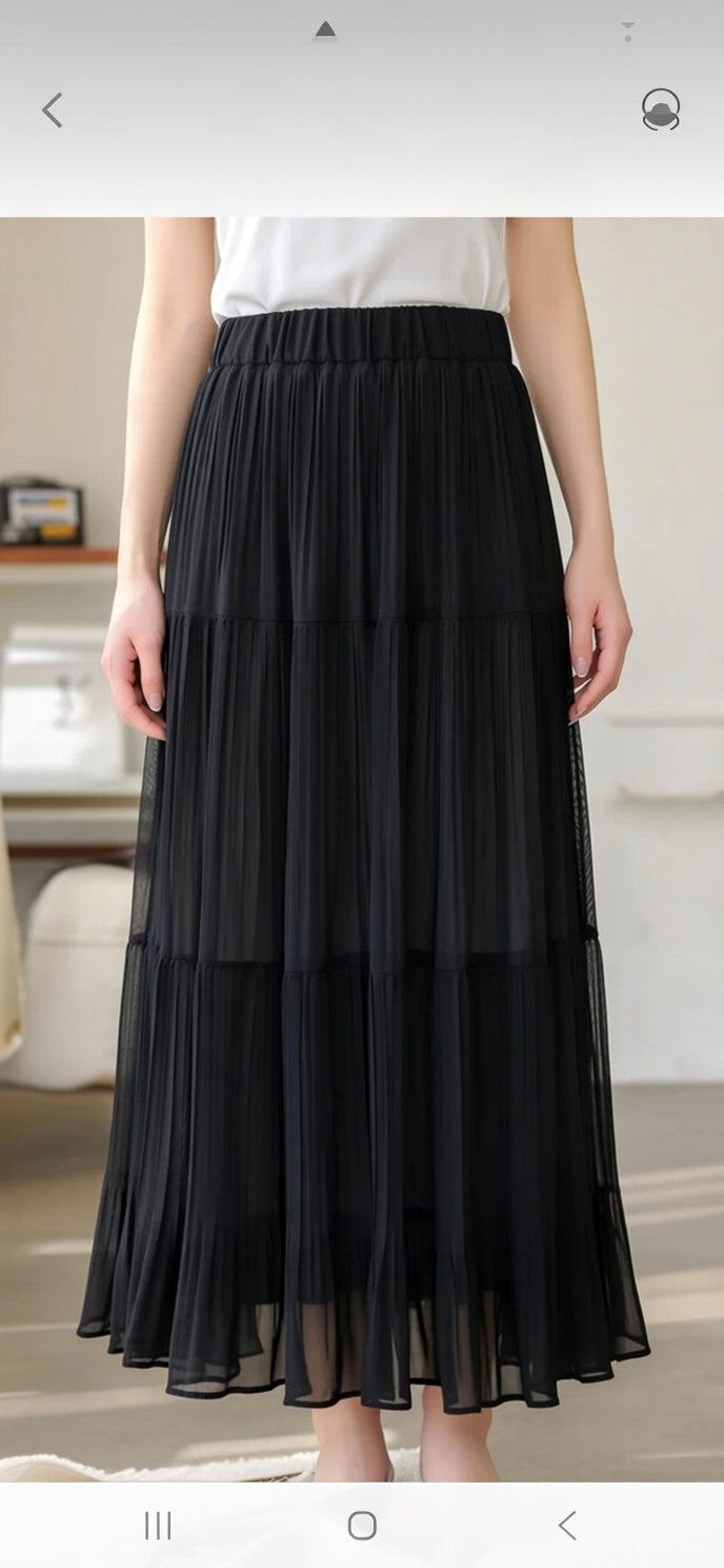 Black Pleated Skirt