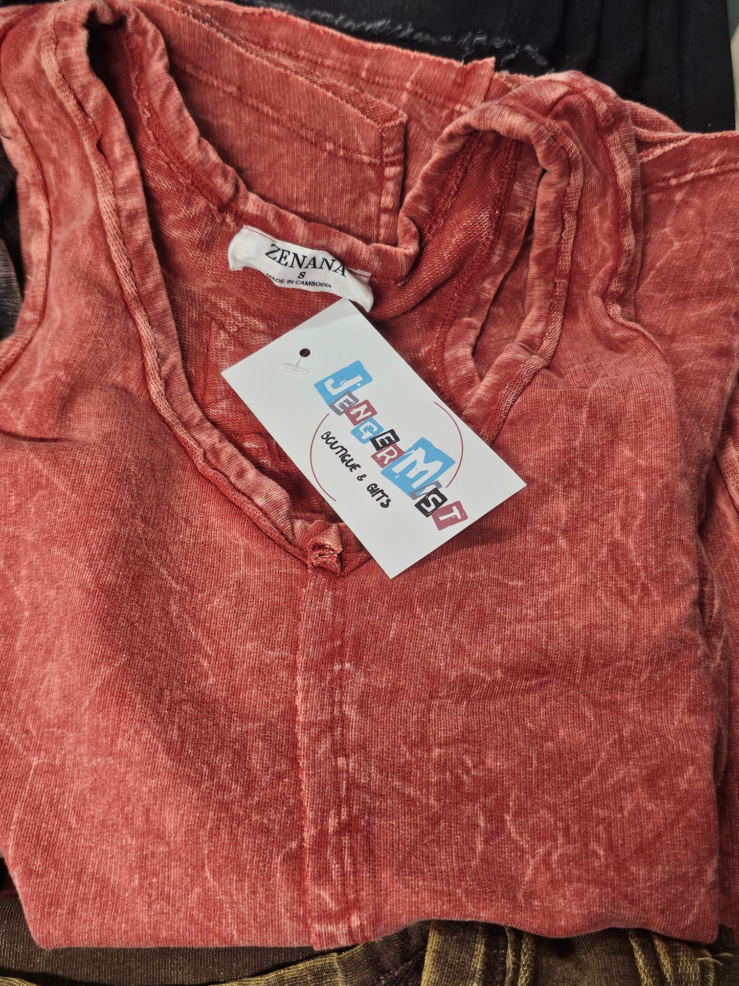 Crinkle Washed Razerback Tank Top