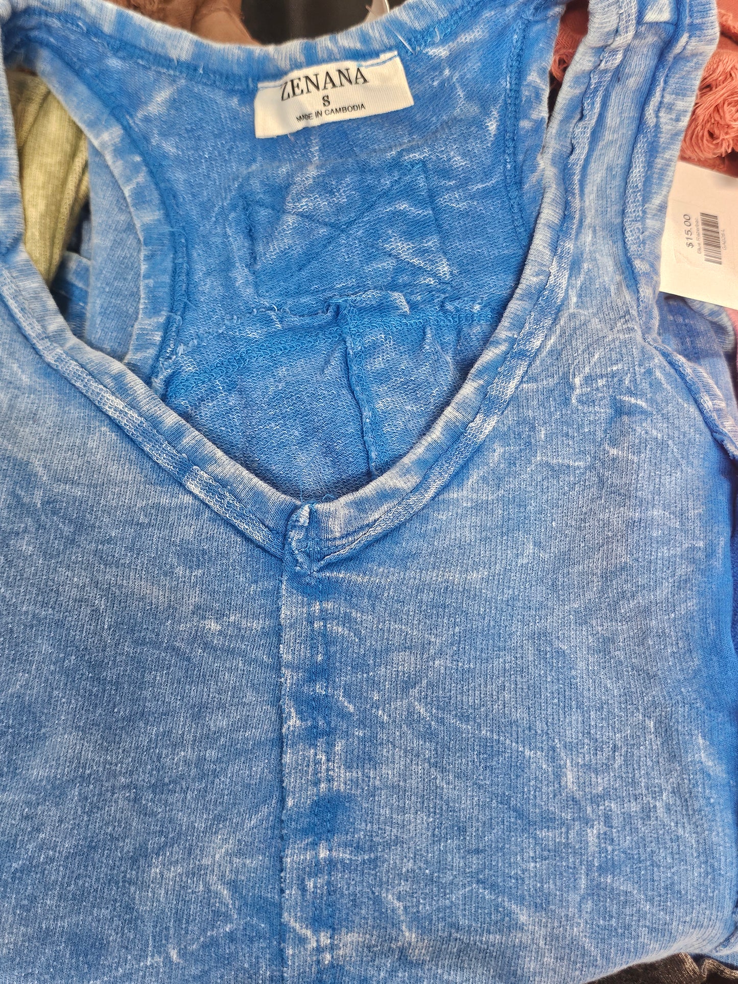 Crinkle Washed Razerback Tank Top