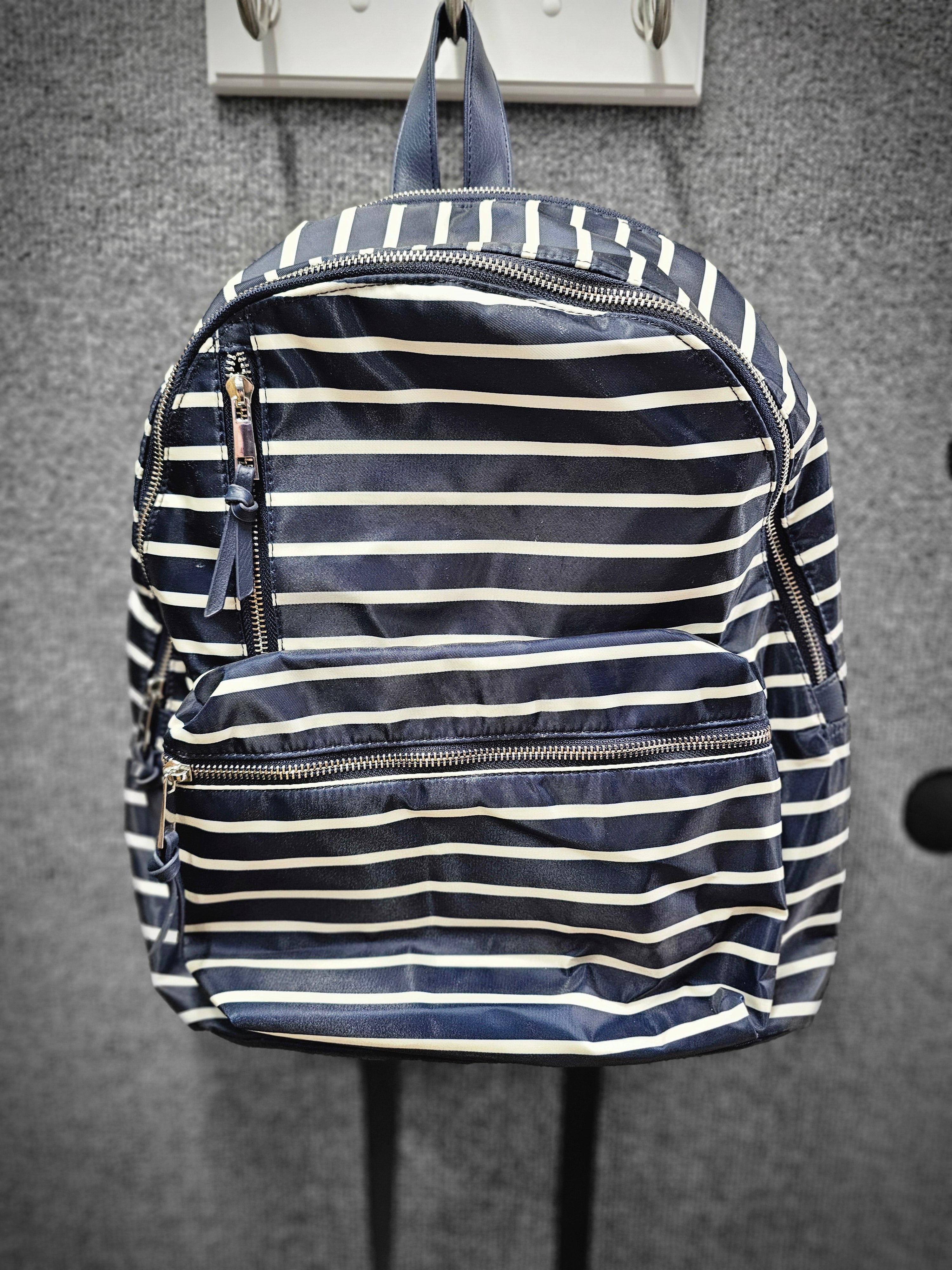 Navy Striped Backpack